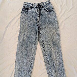 VTG Levis Acid Wash Jeans Sz 9 Paper Tag 100% Cotton Made in USA High Waist